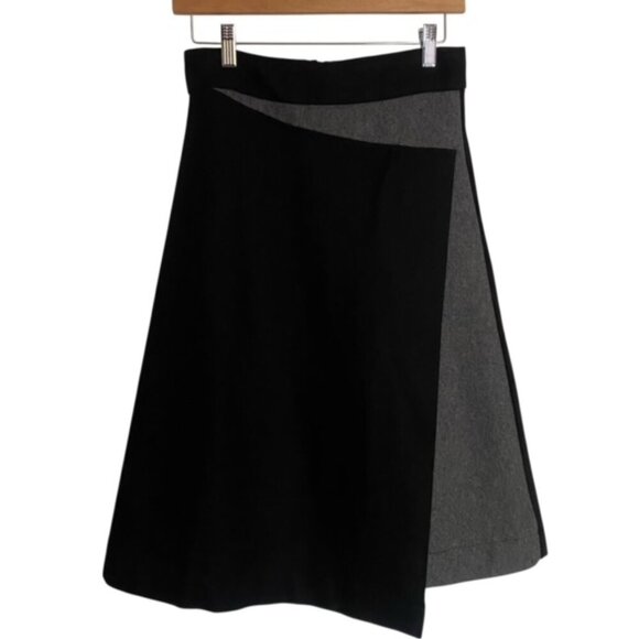 NWT Caroline Beaugard Black & Grey Wool Blend Skirt Small - Picture 1 of 6